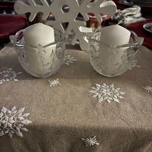 Mikasa Glass Candle Holders